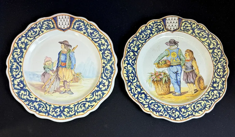 2 Porquier Beau Plates from auction in Flower Mound, Texas