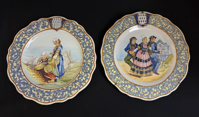 2 Porquier Beau Plates from auction in Flower Mound, Texas