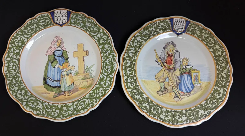 2 Porquier Beau Plates from auction in Flower Mound, Texas