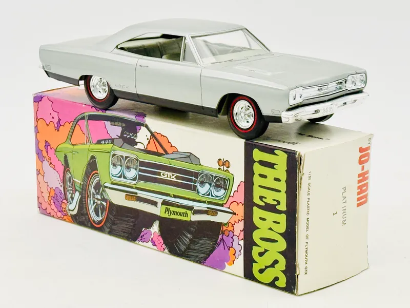 Jo-Han 1969 Plymouth GTX Platinum Silver Series Promotional Model and Box from auction in Shelton, Connecticut