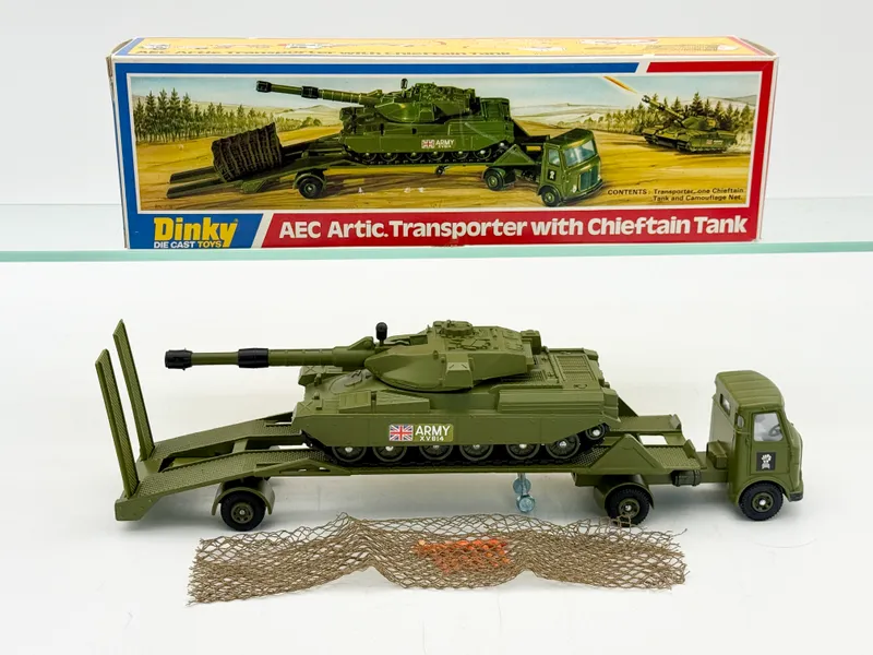 Dinky Toys 616 AEC Articulated Transporter with Chieftain Tank from auction in Shelton, Connecticut