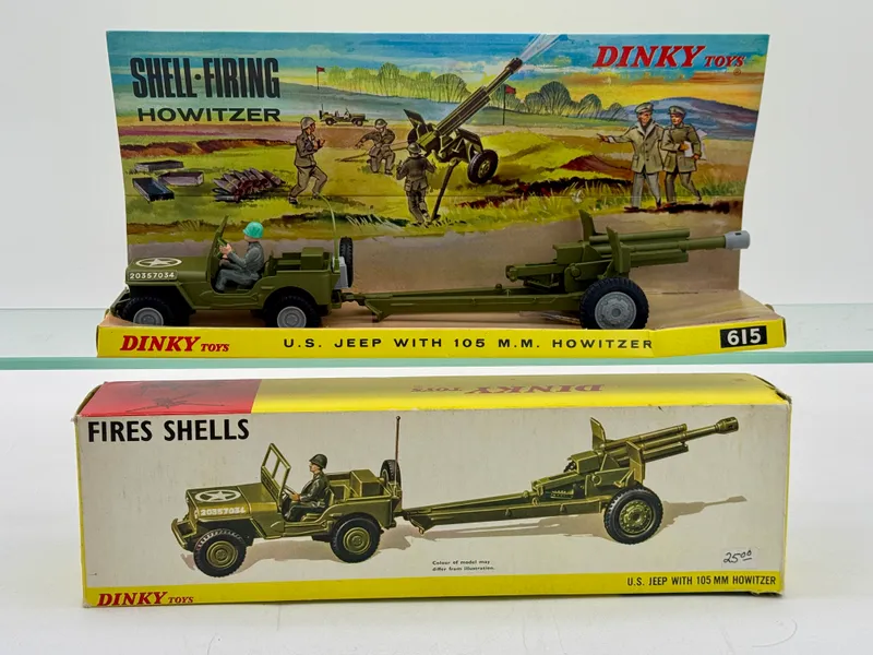 Dinky Toys No. 615 US Jeep and 105mm Howitzer Set from auction in Shelton, Connecticut