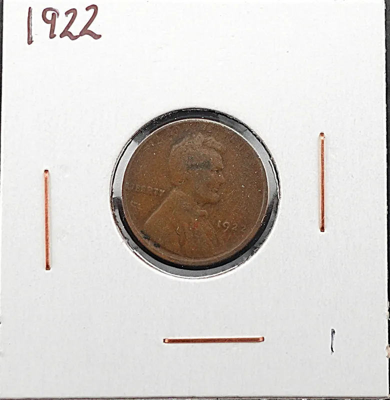 1922 No D Weak Reverse Wheat Cent from auction in Harker Heights, Texas
