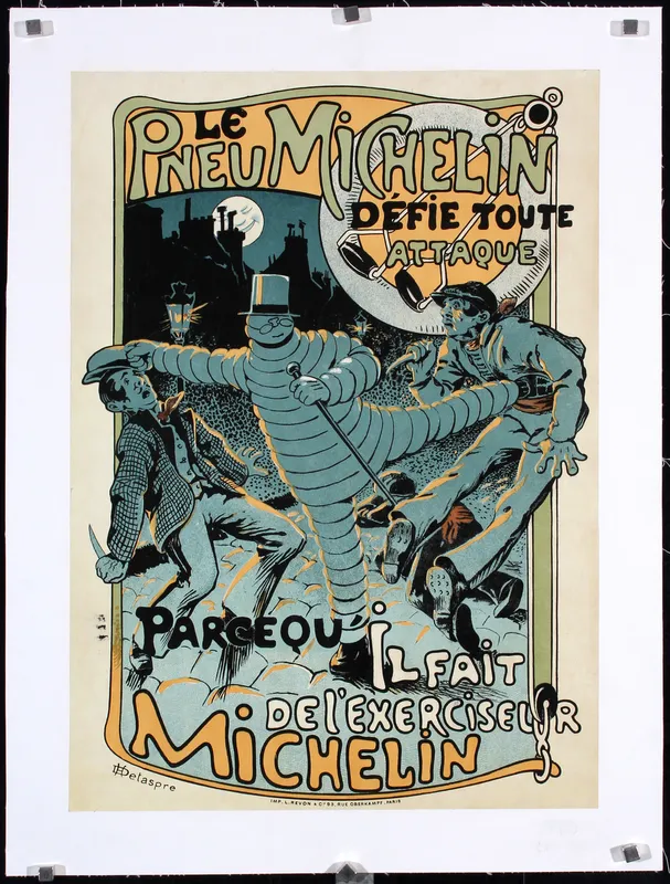 Le Pneu Michelin by Delaspre, 1910 from auction in Clayton, California