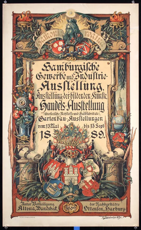 Hamburgische Ausstellung by Schwindrazheim, 1889 from auction in Clayton, California