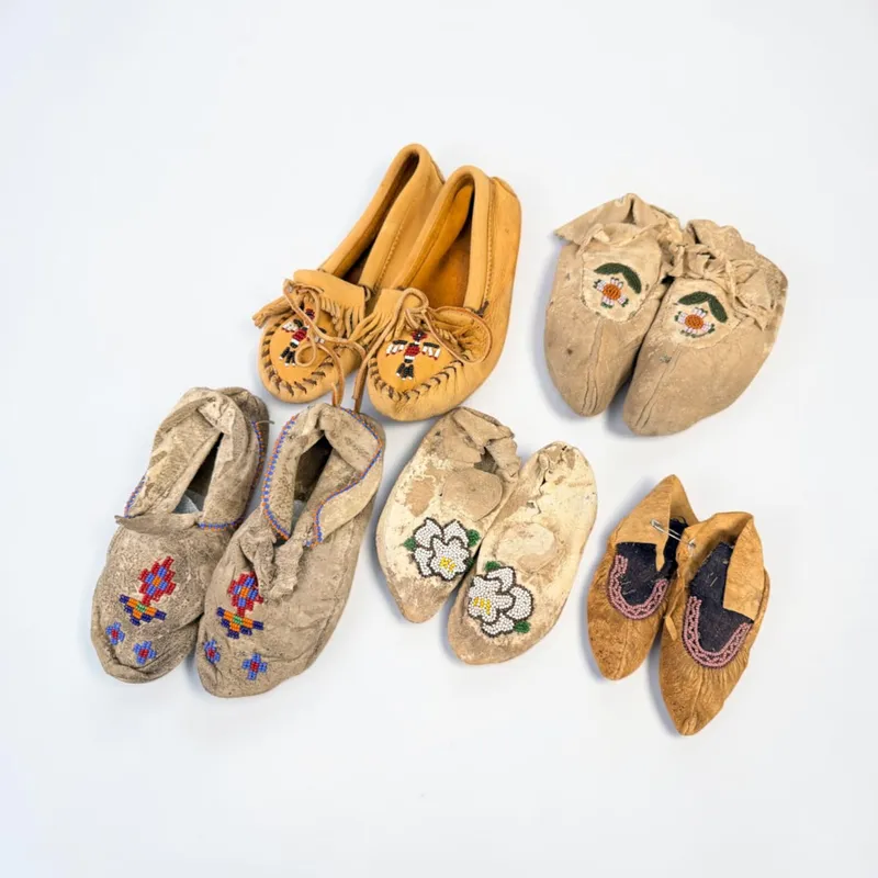 (5) Pairs of Child's Native American Beaded Hide Moccasins from auction in Saint Paul, Minnesota