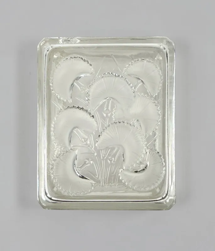 Lalique "Bluets" Glass Vanity Dish from auction in Saint Paul, Minnesota
