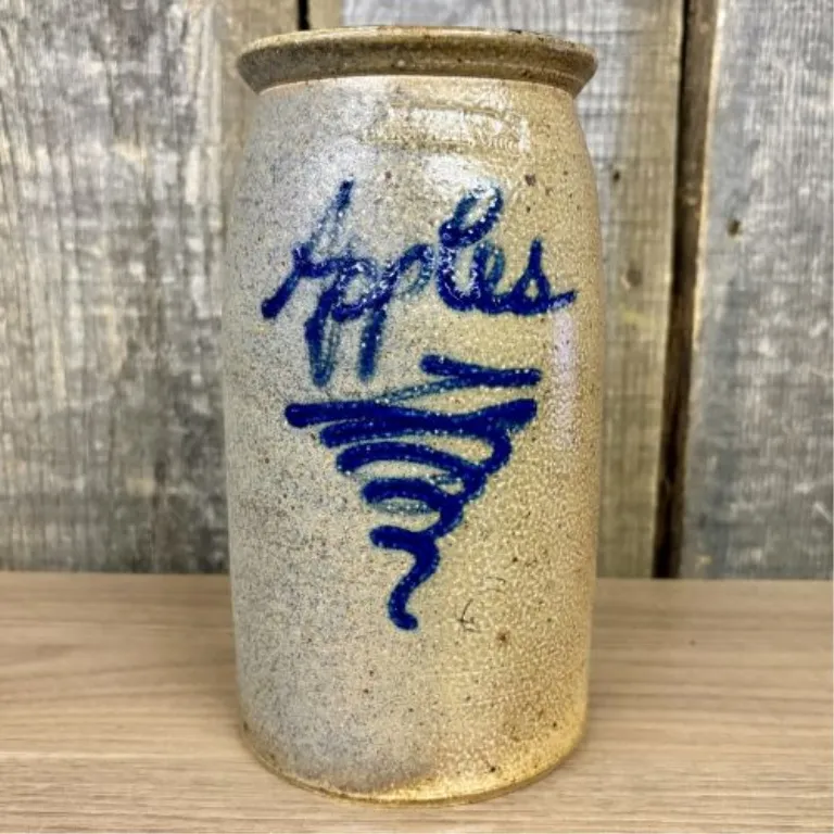 B. Stebner Hartville, Ohio Salt-Glazed Stoneware Apples Jar from auction in Shelbyville, Kentucky