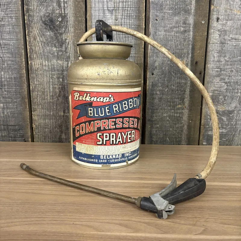 Vintage Belknap Blue Ribbon Compressed Air Sprayer from auction in Shelbyville, Kentucky