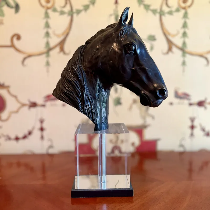 Equine Bust Bronze Sculpture on Acrylic Base from auction in Shelbyville, Kentucky