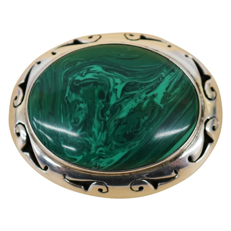 Talli Mexico Sterling Malachite Brooch Pendant from auction in Spring Valley, New York