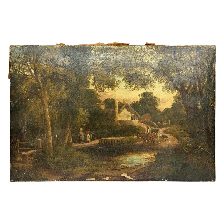Antique British School Landscape Oil Painting from auction in Spring Valley, New York