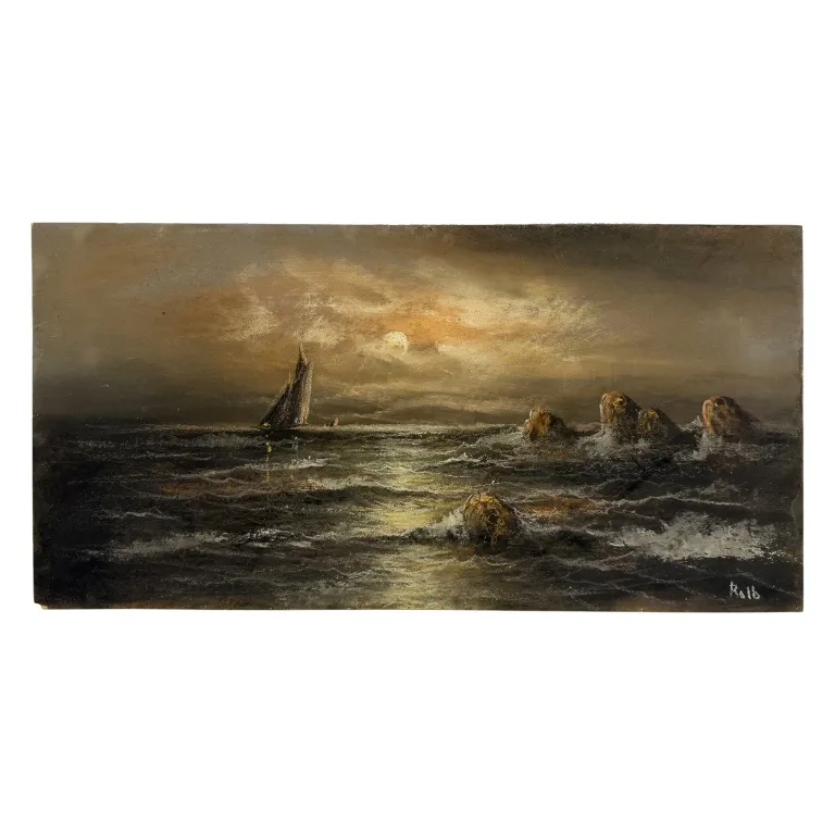 Rolb - Maritime Pastel Seascape from auction in Spring Valley, New York