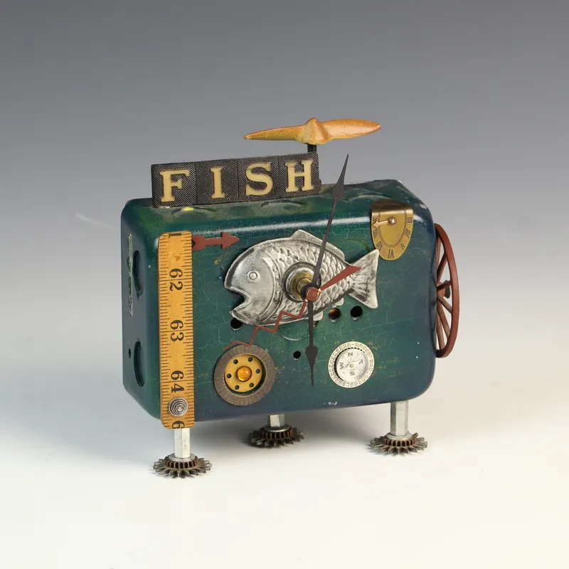 Mixed Media Steampunk Fish Assemblage Sculpture from auction in Morgantown, Pennsylvania
