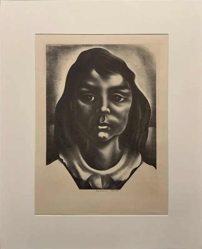 Cook, Howard Norton (1901-1980) Rosanna, 1939 lithograph from auction in Lindsborg, Kansas
