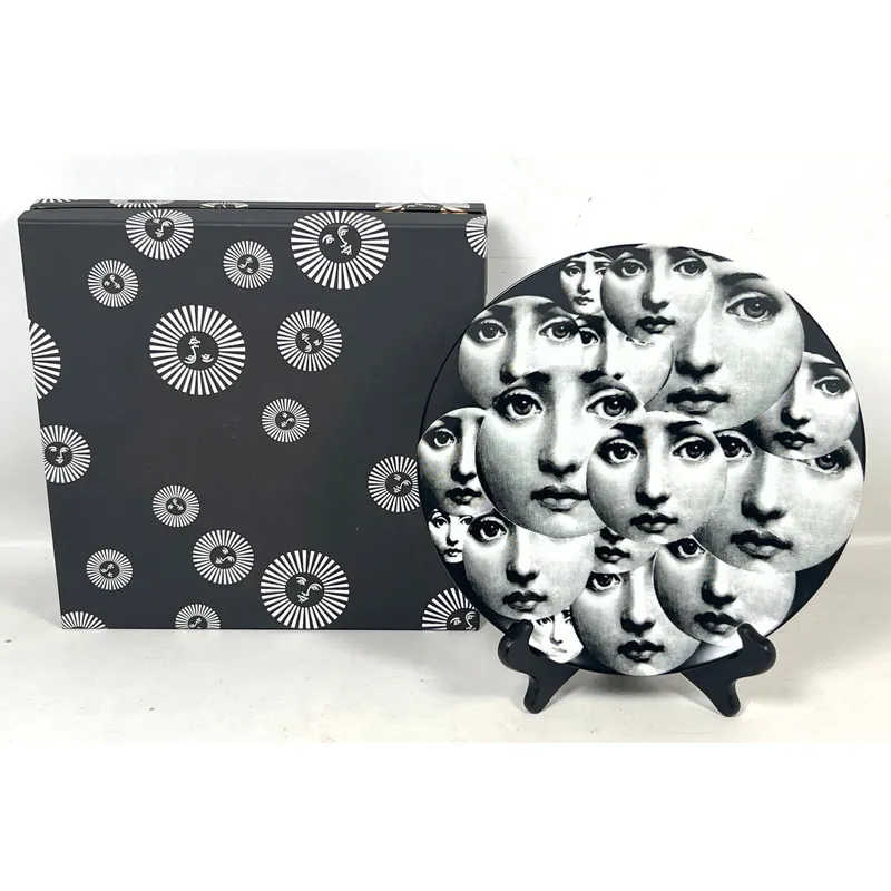 Fornasetti Milano Tema e Variazioni Number 165 Porcelain Wall Plate with Lina Cavalieri Collage Moti from auction in Upper Chichester, Pennsylvania