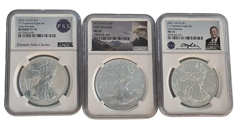 (3) $1 Silver Eagle US Coins from auction in Carmel, Indiana