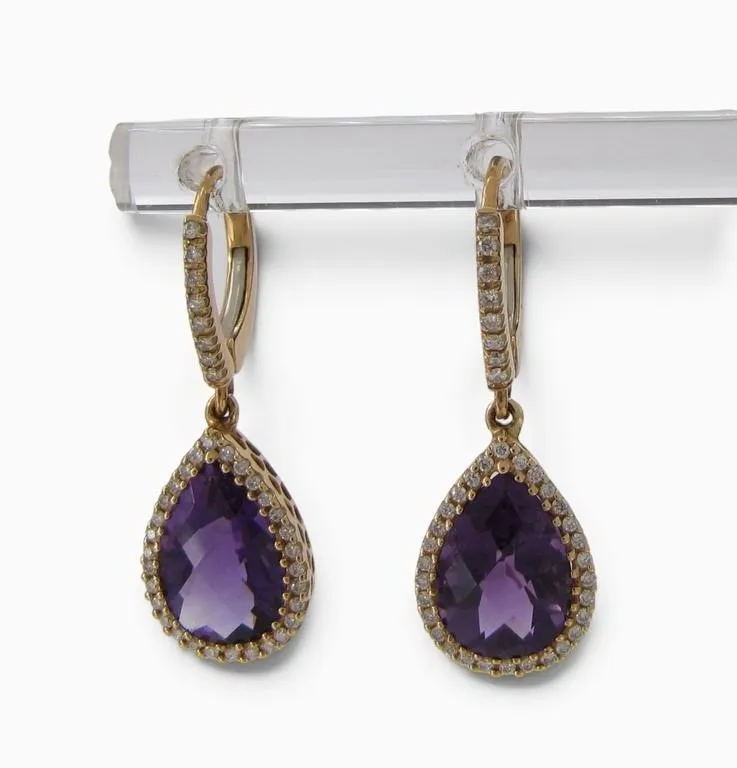 18K Yellow Gold Amethyst, Diamond Ring from auction in Carmel, Indiana