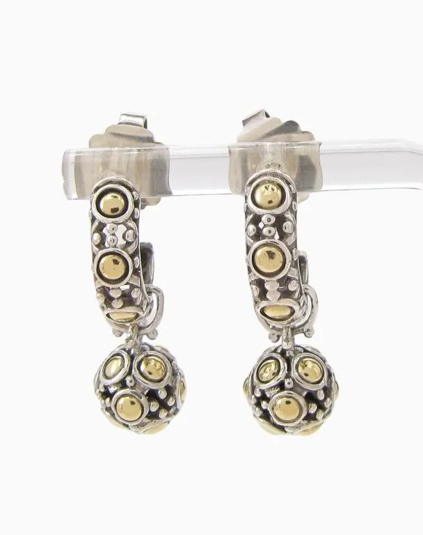John Hardy Sterling, 18K J Hoop Earrings from auction in Carmel, Indiana