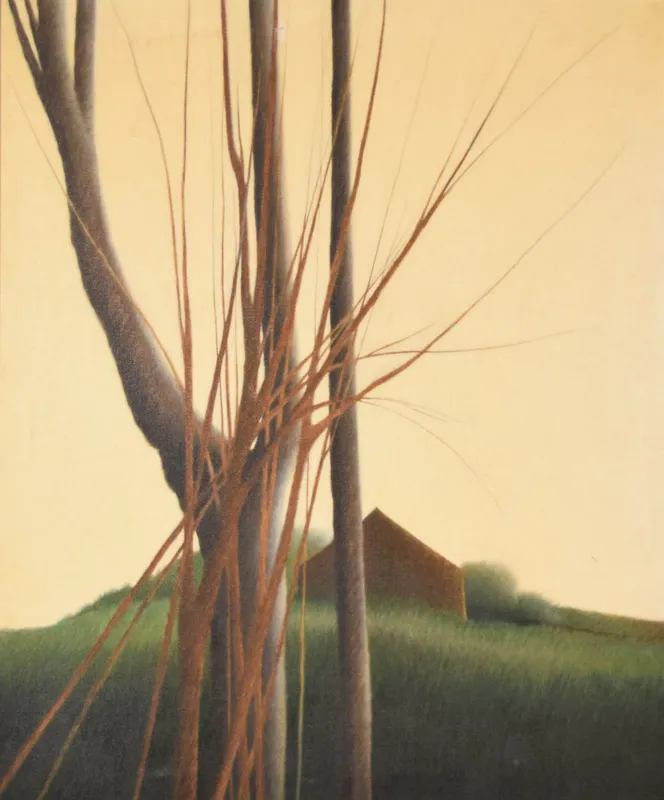 Robert Kipniss Oil on Canvas Rural Landscape from auction in Lincoln Park, New Jersey