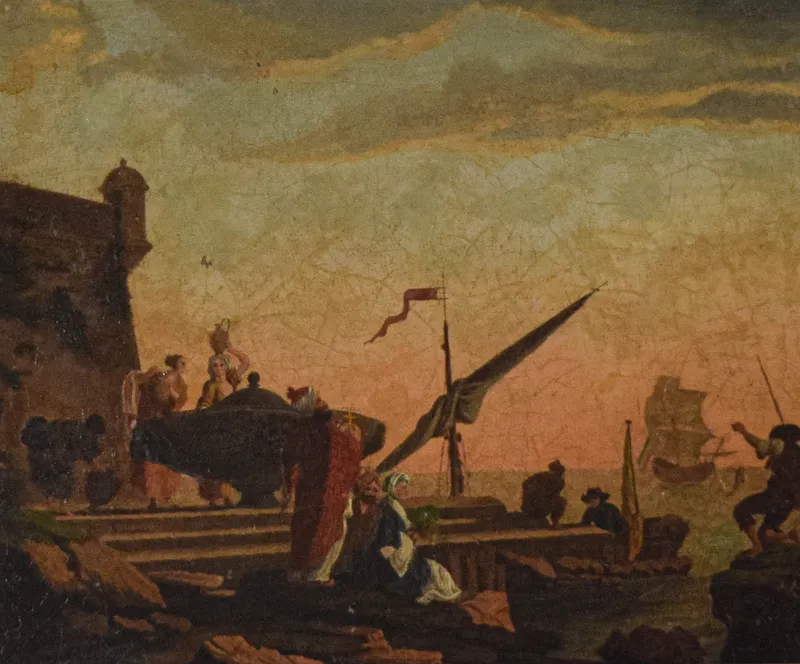 Francesco Guardi Oil on Canvas Venetian Capriccio from auction in Lincoln Park, New Jersey