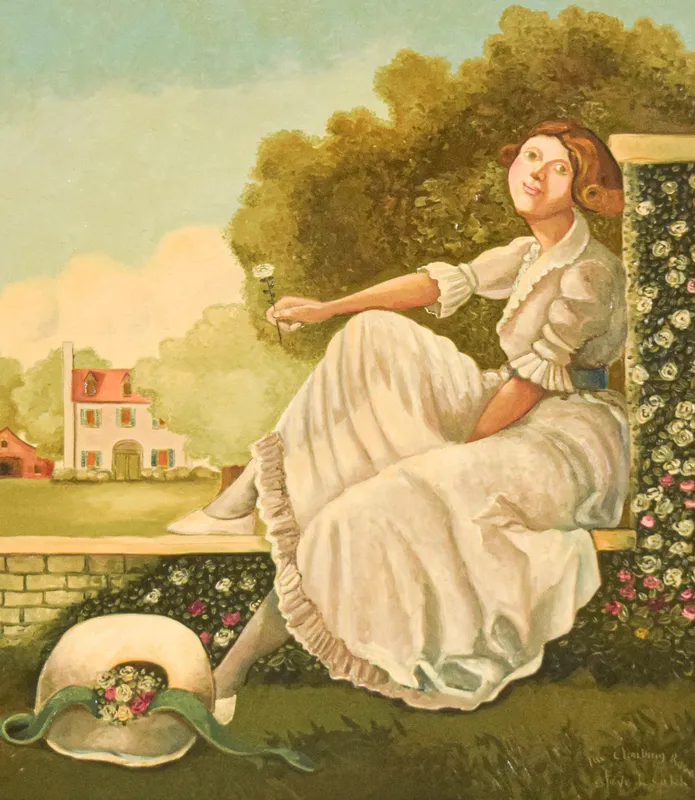 Steve L. Cull Oil on Canvas The Climbing Rose from auction in Lincoln Park, New Jersey