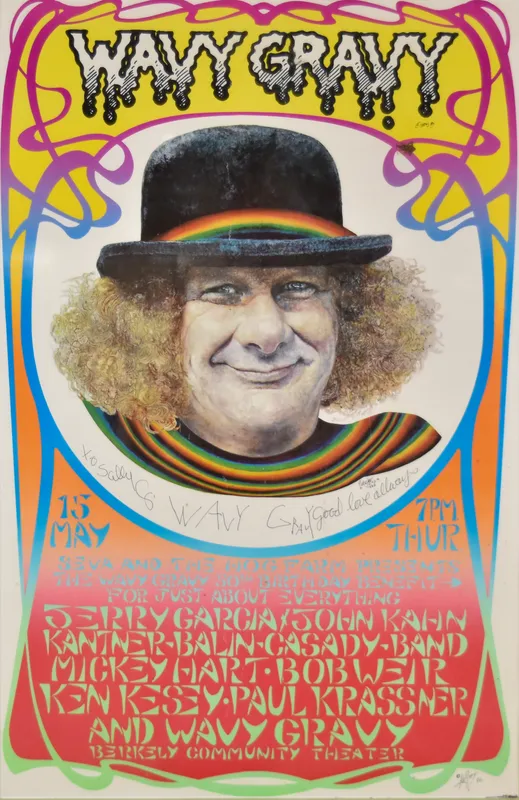 Autographed Wavy Gravy Birthday Poster from auction in Lincoln Park, New Jersey