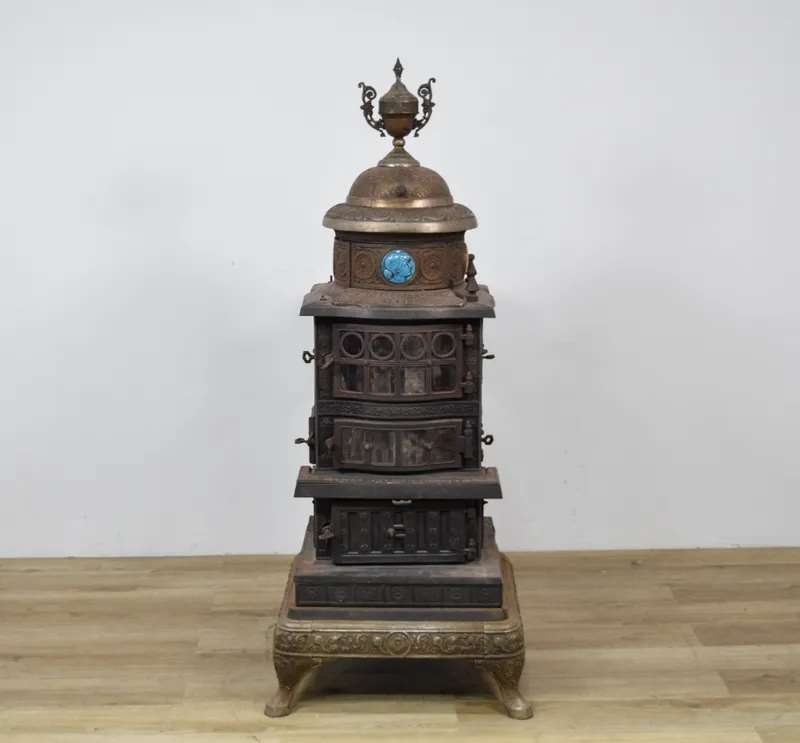 Buffalo Co-Operative Stove Cast Iron and Steel Amherst No. 15 C Parlor Stove from auction in Lincoln Park, New Jersey