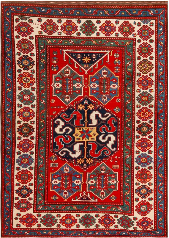 Antique Cloudband Kazak Rug, South Caucasus, late 19th century - 7 ft 2 in x 5 ft 1 in (2.18 m x from auction in New York, New York