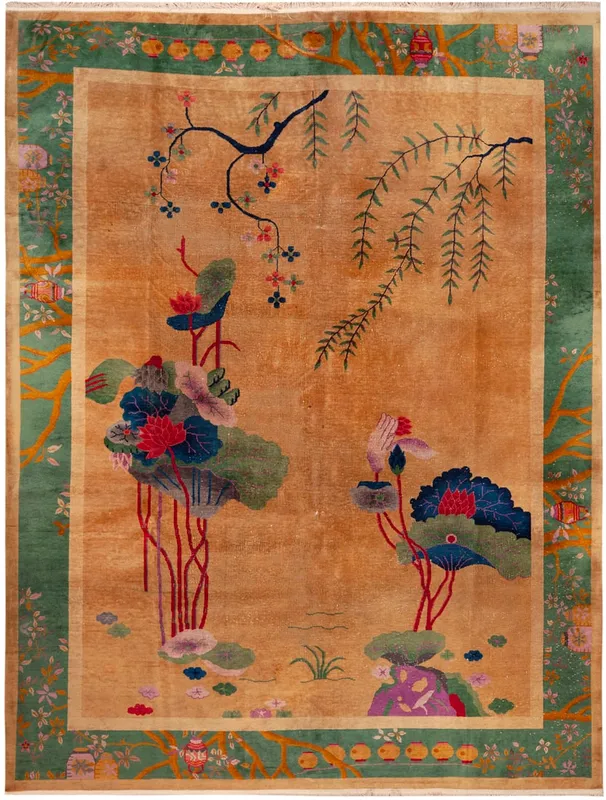 No Reserve - Large Antique Chinese Art Deco Carpet, circa 1925?1935 - 11 ft 8 in x 9 ft (3.55 m x from auction in New York, New York