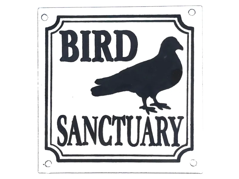 Porcelain Bird Sanctuary Single-Sided Sign from auction in Myakka City, Florida