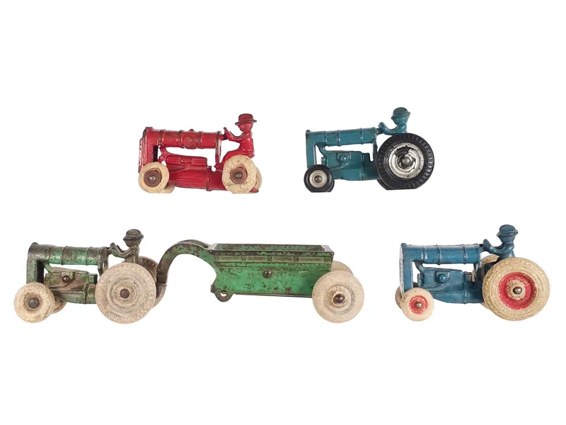 (4) Cast Iron Hubley & Arcade Tractors Assorted from auction in Myakka City, Florida