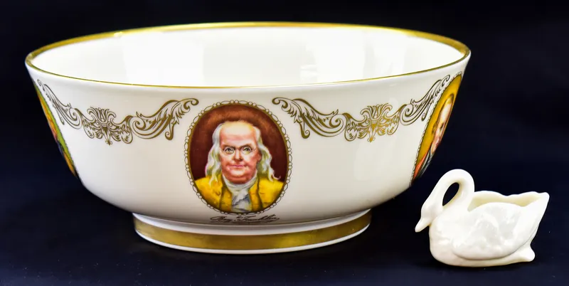 LENOX "PATROITS" BOWL AND SWAN SALT DIP from auction in Aurora, Oregon