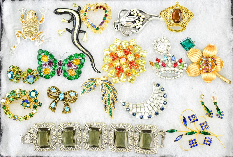 RHINESTONE JEWELRY ASSORMENT; SARAH COVENTRY, TORTOLANI, TRILARI, ETC. from auction in Aurora, Oregon