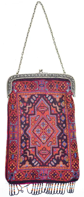 MIRCO BEADED PERSIAN RUG DESIGNED EVENING BAG from auction in Aurora, Oregon