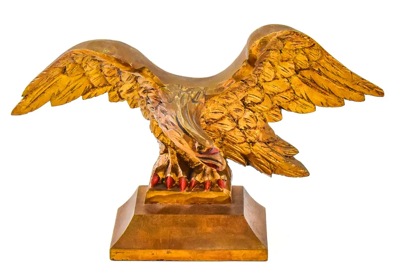 AMERICAN FEDERAL REVIVAL STYLE GILT FREESTANDING EAGLE from auction in Aurora, Oregon
