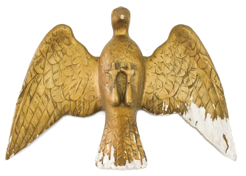 CARVED GILTWOOD EAGLE HANGING SCULPTURE from auction in Aurora, Oregon