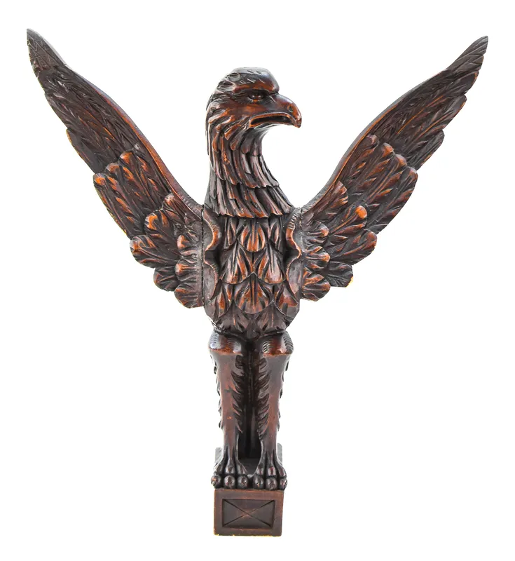 CONTINENTAL EUROPEAN STYLE CARVED EAGLE POST TOPPER from auction in Aurora, Oregon