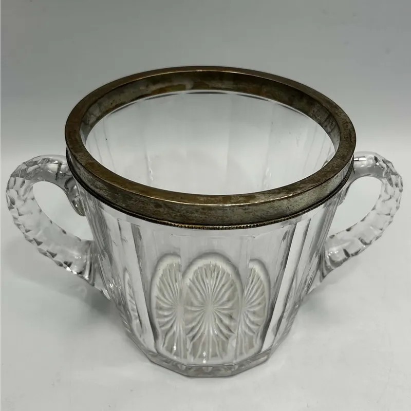 Antique Sterling Silver Rimmed Cut Glass Bucket from auction in East Meadow, New York