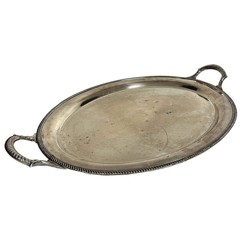 Antique Large Continental Silver-Plated Tray from auction in East Meadow, New York