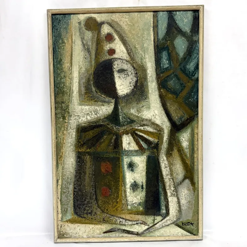 Ramon Prats, Spanish (1928-2003) Painting "Clown" from auction in East Meadow, New York