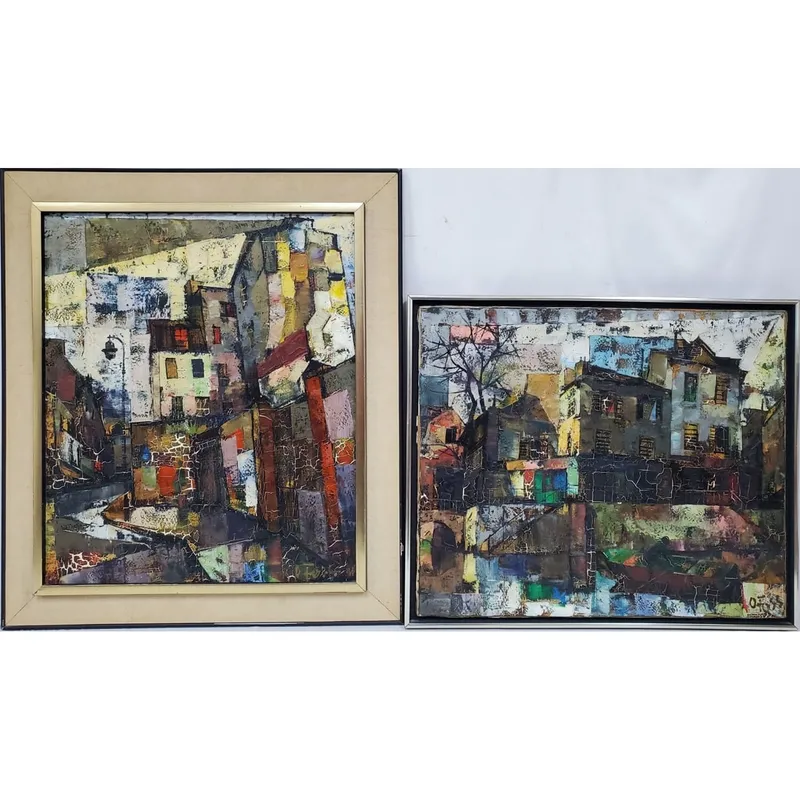 Olivier Foss (German, 1920-2014) 2 Oil Paintings from auction in East Meadow, New York