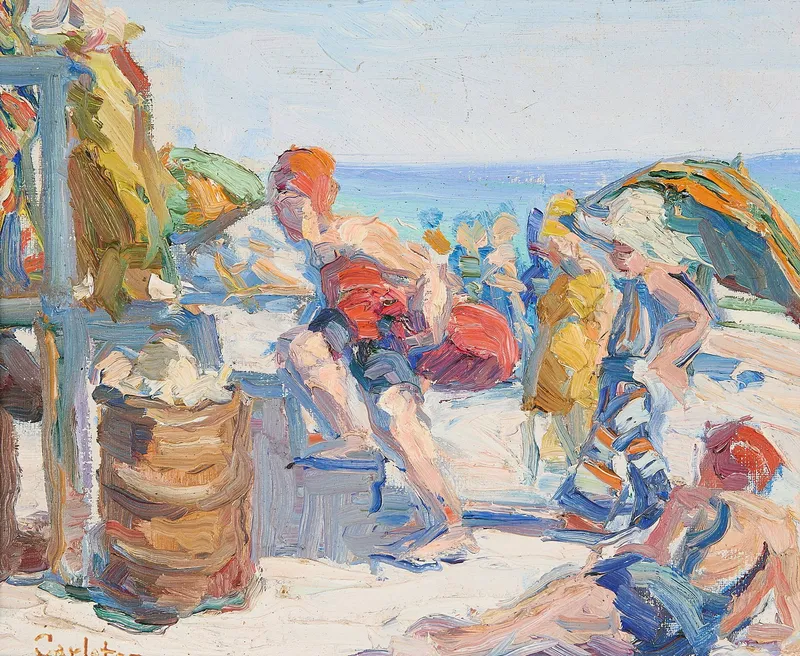 Anne Carleton "Ongonquit Beach" Painting from auction in St. Paul, Minnesota