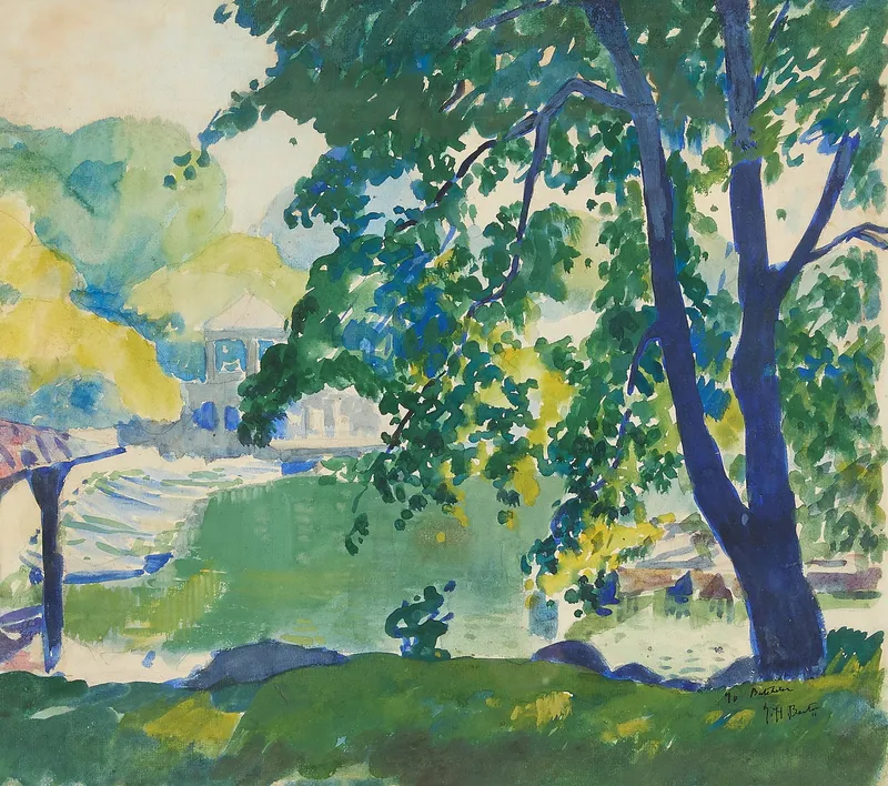 Thomas Hart Benton "Central Park" Watercolor from auction in St. Paul, Minnesota