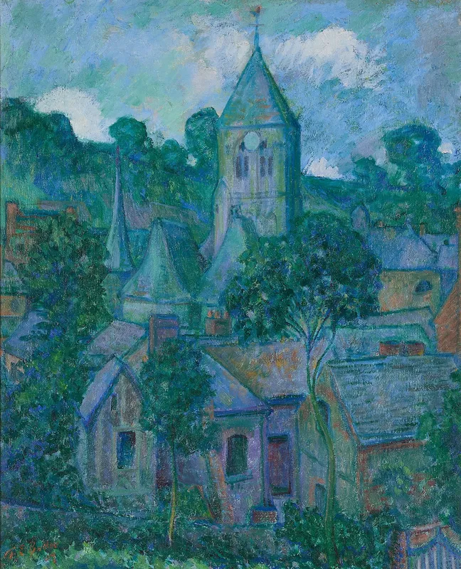 Theodore E. Butler "Veules-les-Roses at Night" Oil from auction in St. Paul, Minnesota