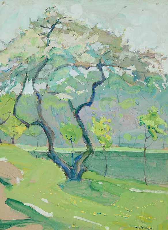 Jane Peterson "Blossoming Apple Tree" Painting from auction in St. Paul, Minnesota
