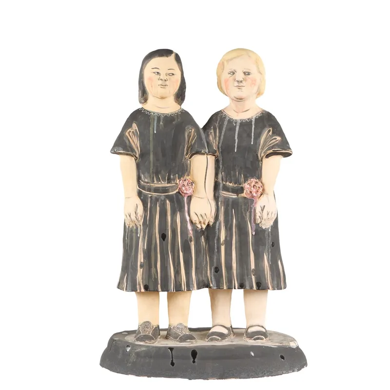 Akio Takamori "Sisters" Stoneware Sculpture 2004 from auction in St. Paul, Minnesota