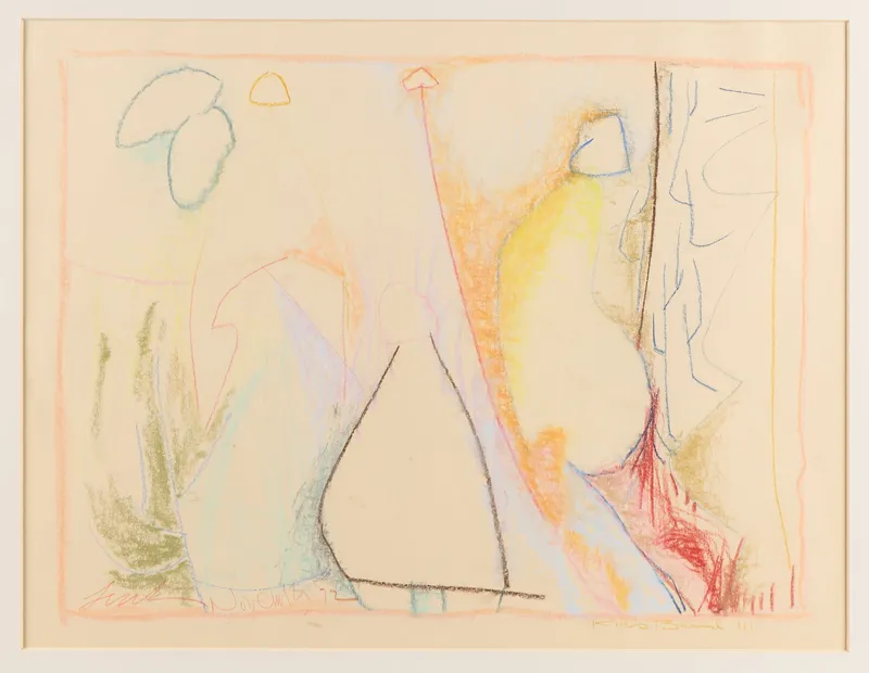 Signed "Kid's Band III" Abstract Pastel Drawing from auction in St. Paul, Minnesota