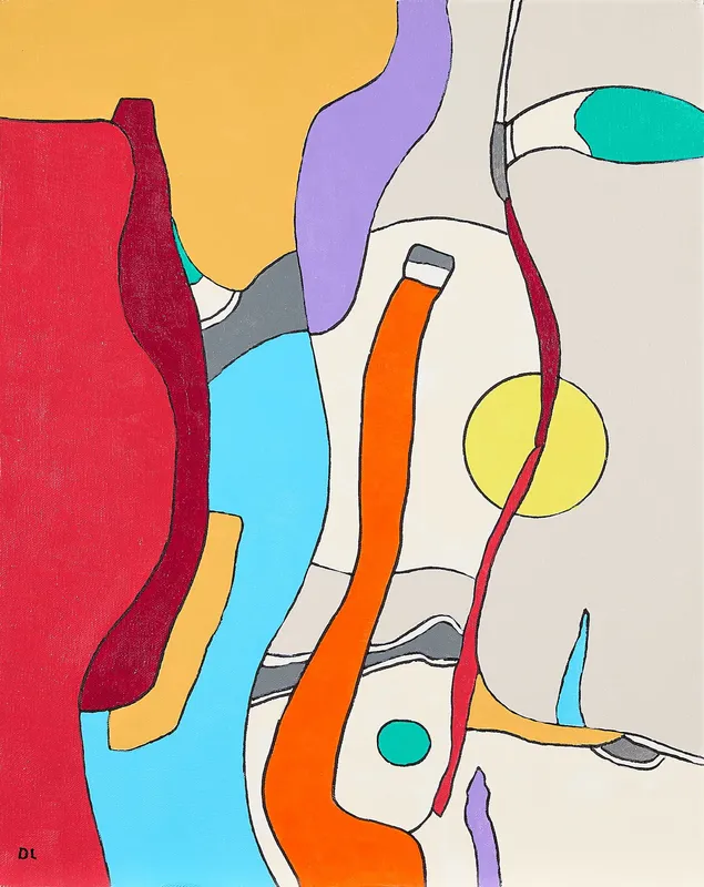 Dale Laun Abstract Geometric Acrylic Painting from auction in St. Paul, Minnesota