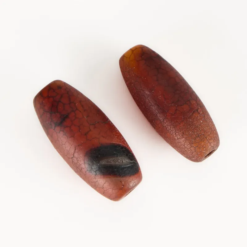2 Himalayan Sulemani Agate Dzi Beads from auction in St. Paul, Minnesota
